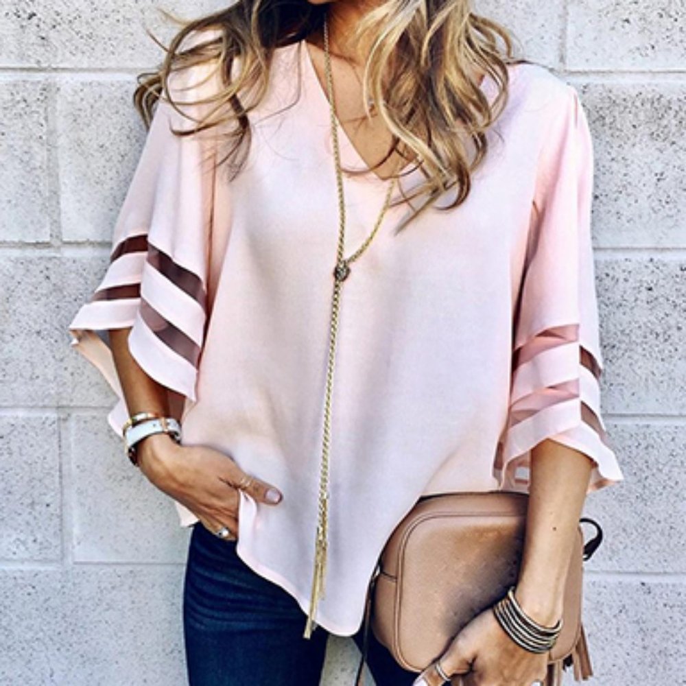 Pink (light) blouse loose fitting